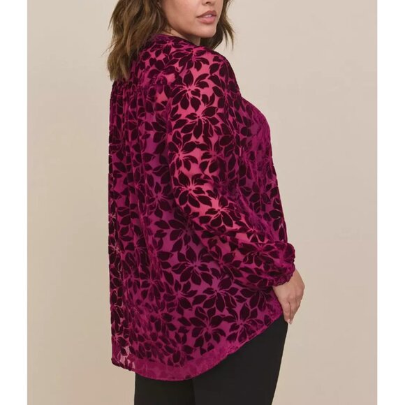 Torrid Velvet Burnout Hi-Low Pullover Long Sleeve Top Size 4X - Picture 3 of 11